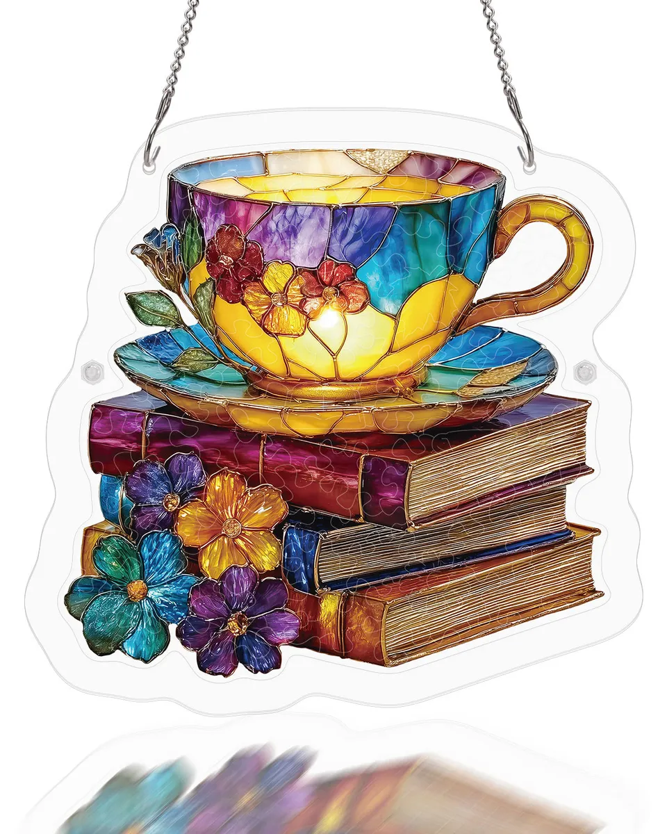 kaayee-suncatcher-radiant-bloom-teetasse-puzzle-medium-acryl image 1
