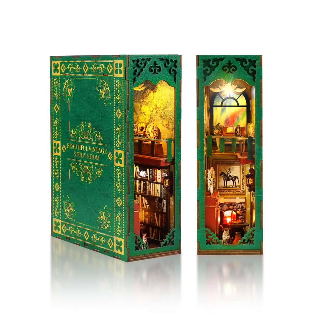 kaayee-vintage-study-book-nook-kit-leseraum-miniatur image 1