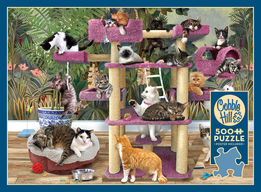 cobble-hill-500-piece-jungle-cats-500-teile-puzzle-katzen image 3