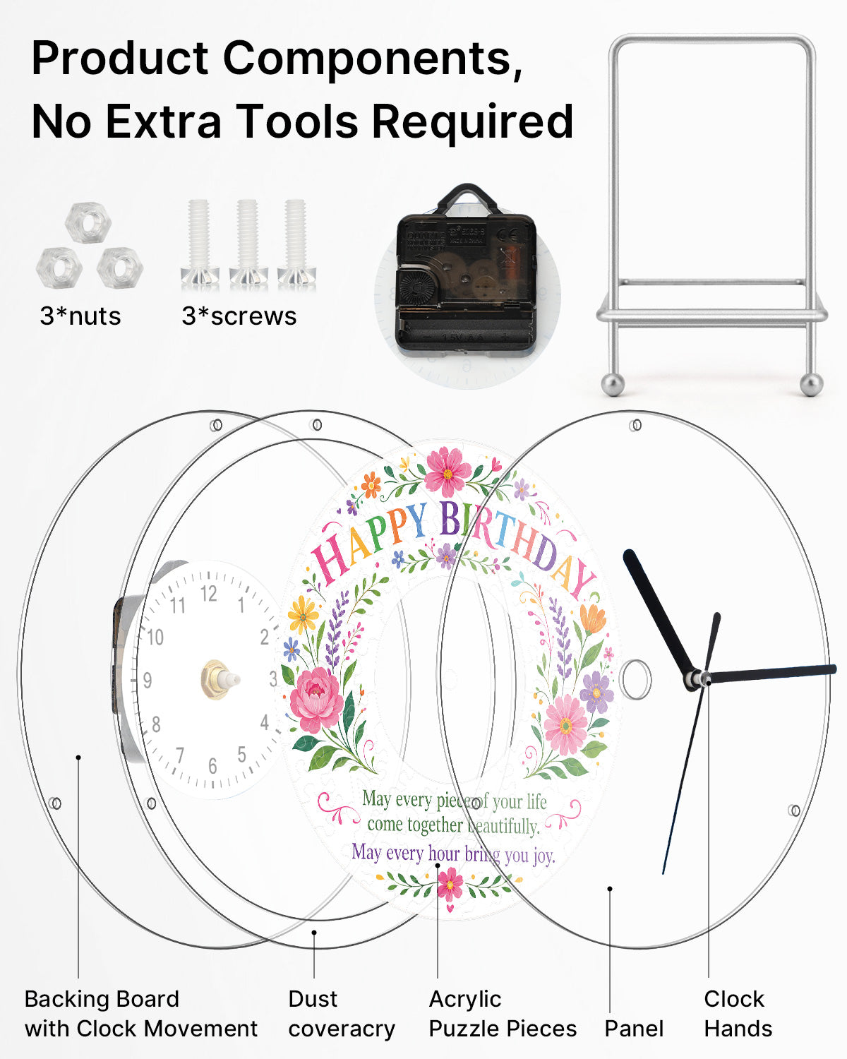 kaayee-diy-acrylic-puzzle-clock-kit-puzzleuhr-regular-geburtstag image 6