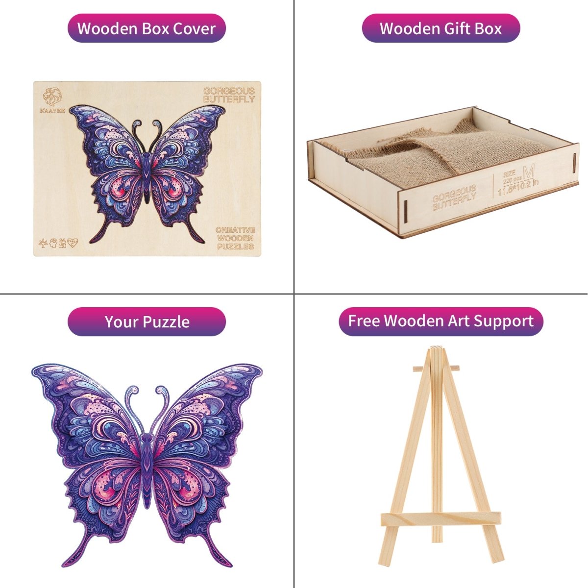 kaayee-wooden-puzzle-butterfly-holzpuzzle-amethyst-small-medium-large image 3