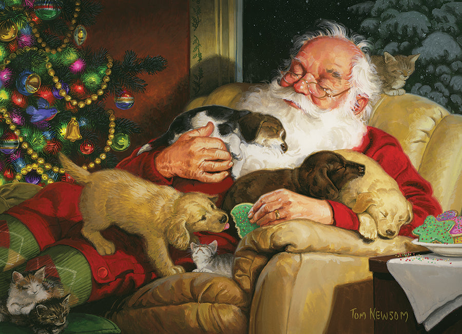 cobble-hill-1000-piece-santa-s-quiet-time-puzzle-1000-teile-hunde image 2