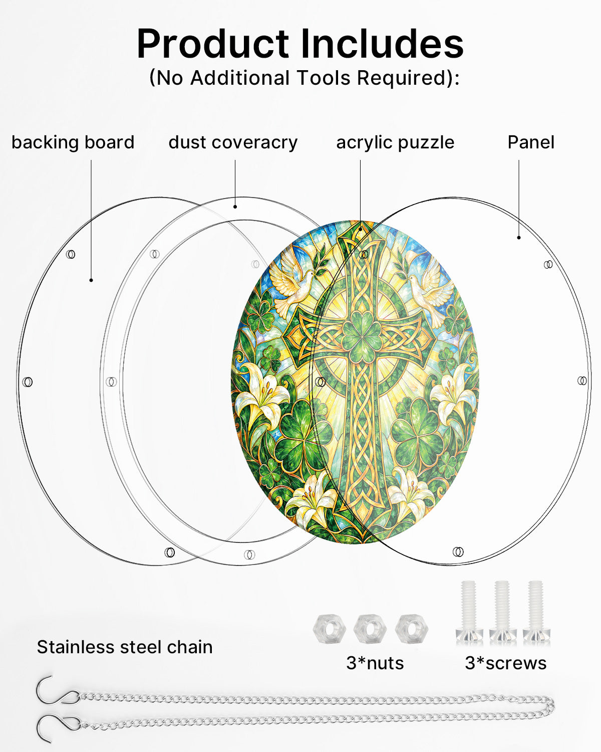 kaayee-suncatcher-puzzle-emerald-cross-fensterbild-medium image 7