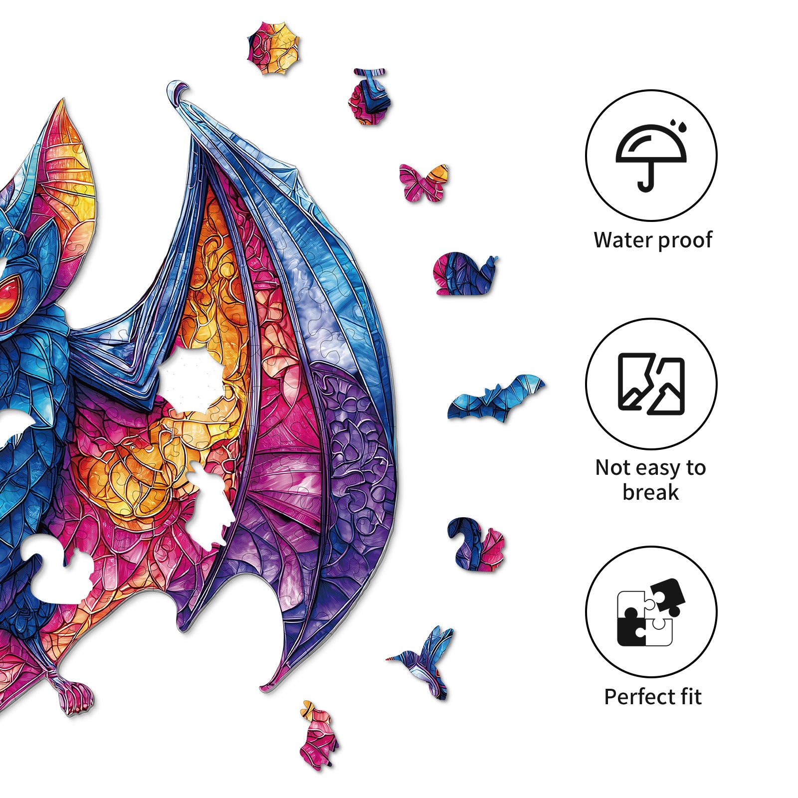 kaayee-prismatic-bat-holzpuzzle-small-fledermaus-bunt image 2