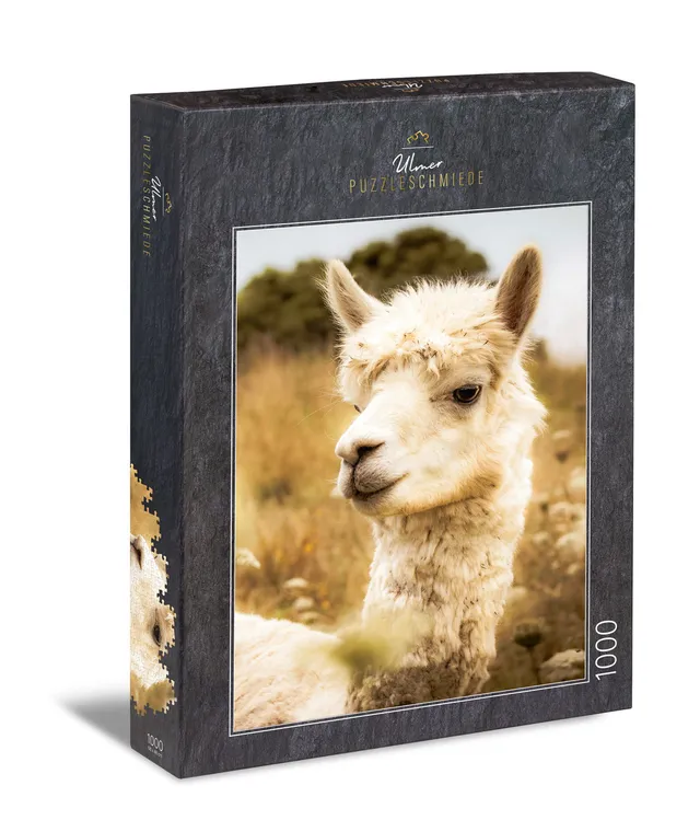 ulmer-puzzleschmiede-puzzle-1000-teile-wei-es-alpaka-tiere image 1