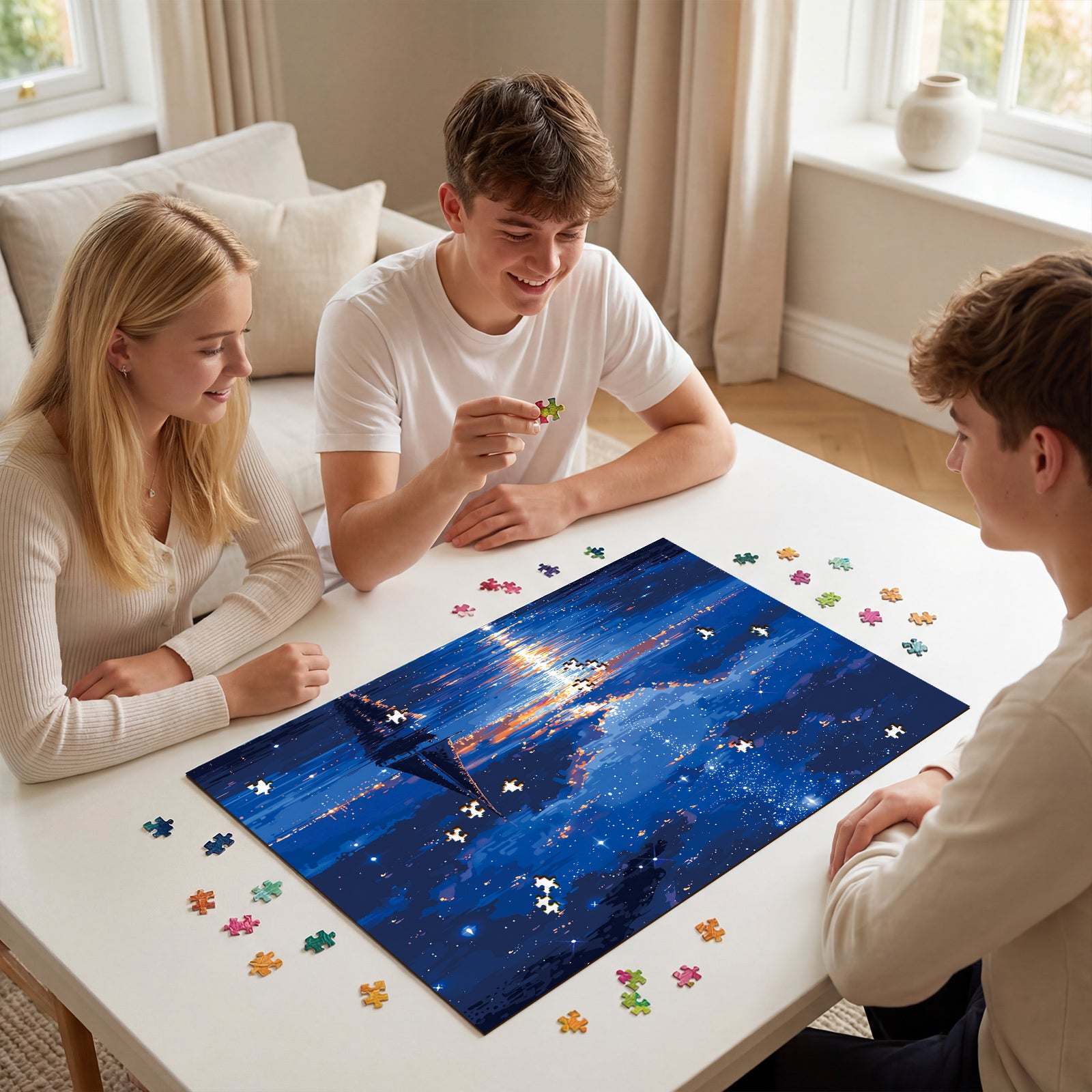 kaayee-1000-teile-puzzle-moonlit-seascape-eco-white-board image 4