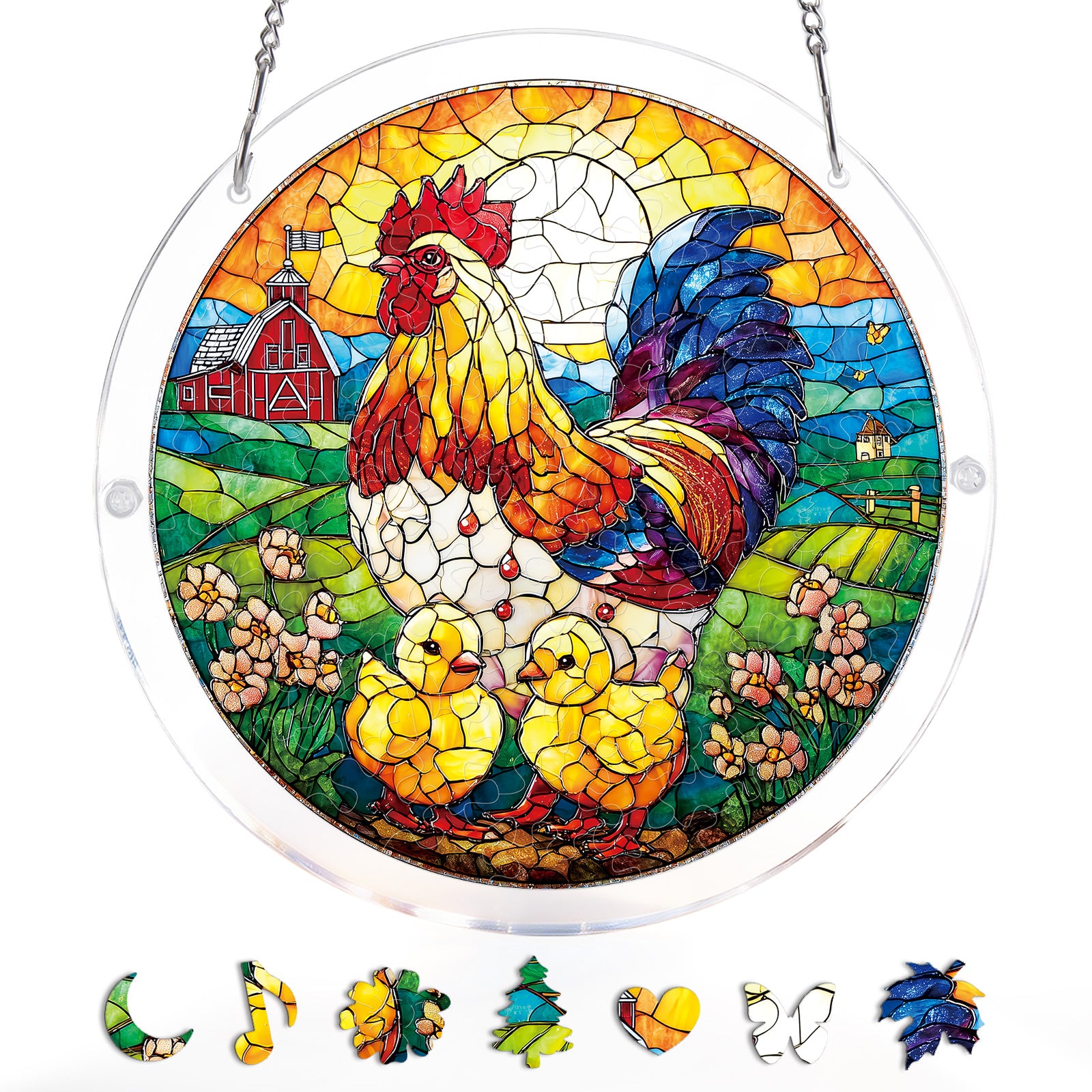 kaayee-golden-dawn-rooster-suncatcher-puzzle-small image 3