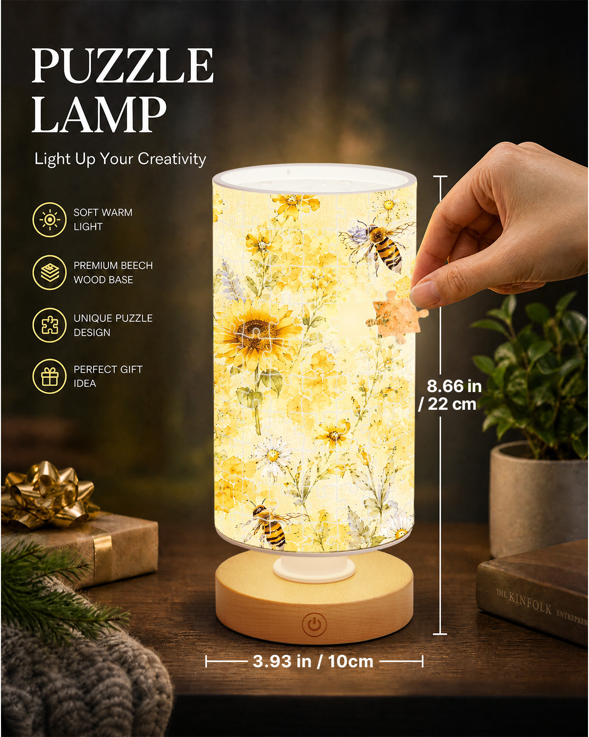 kaayee-honeybee-sunflower-garden-night-light-acryl-biene image 4