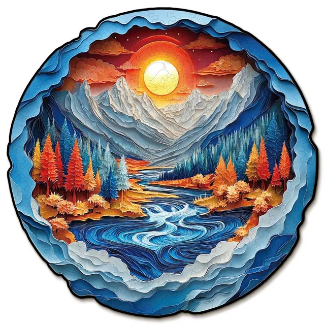 kaayee-wooden-puzzle-mountains-rivers-holzpuzzle-medium-bunt image 1