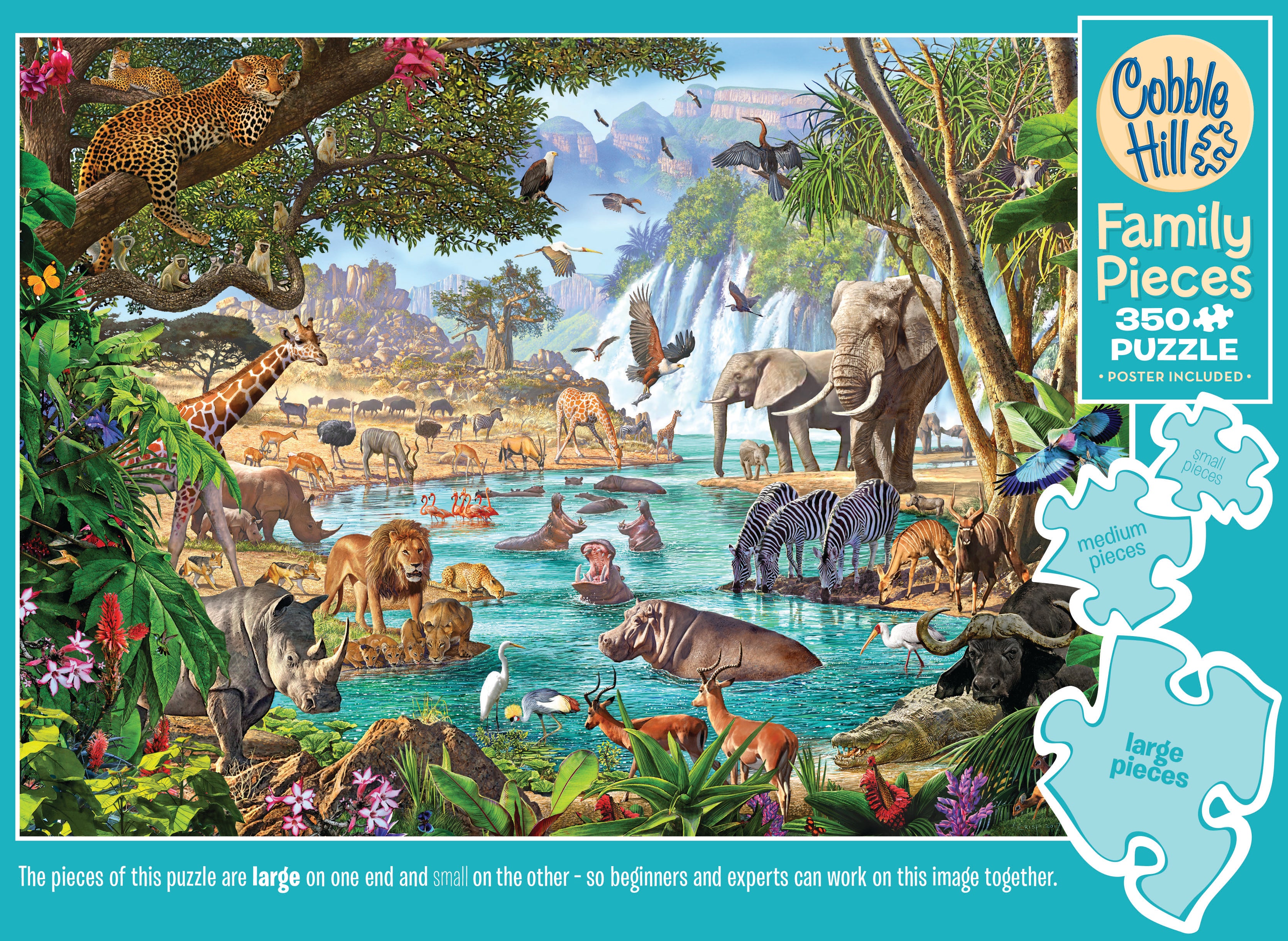 cobble-hill-river-of-life-familienpuzzle-350-teile-safari image 5