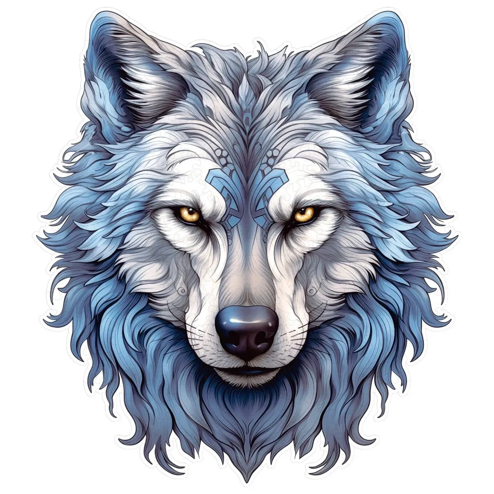 kaayee-resolute-snow-wolf-holzpuzzle-medium-tier image 1
