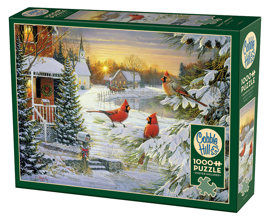 cobble-hill-1000-piece-sunset-cardinals-puzzle-1000-teile-winter image 1