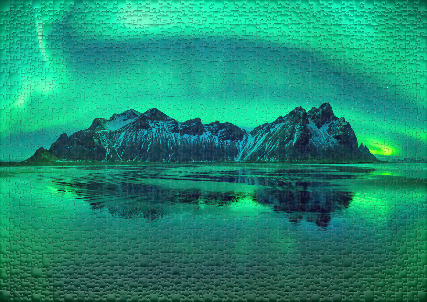 ulmer-puzzleschmiede-puzzle-1000-teile-eiswellen-polarlicht-nachtpuzzle image 2