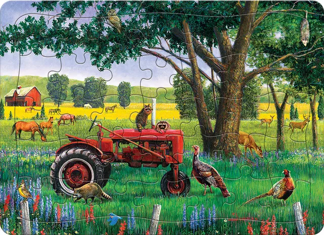 cobble-hill-red-tractor-35-teile-rahmenpuzzle-traktor image 1