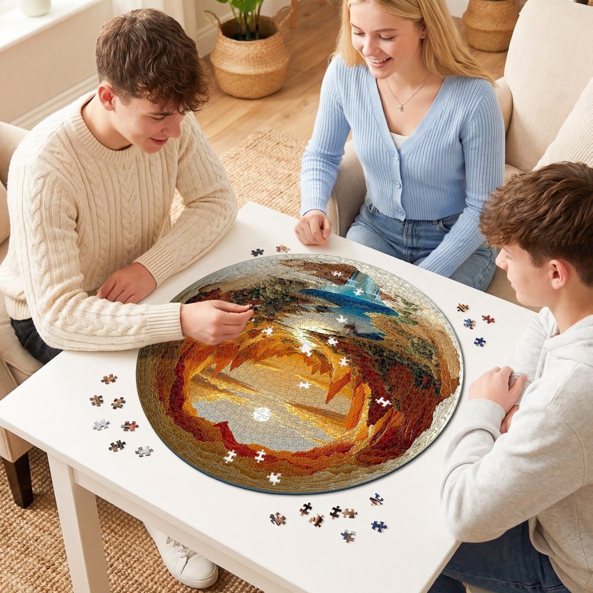 kaayee-the-sunlit-hollow-1000-teile-puzzle-rund-standard image 4