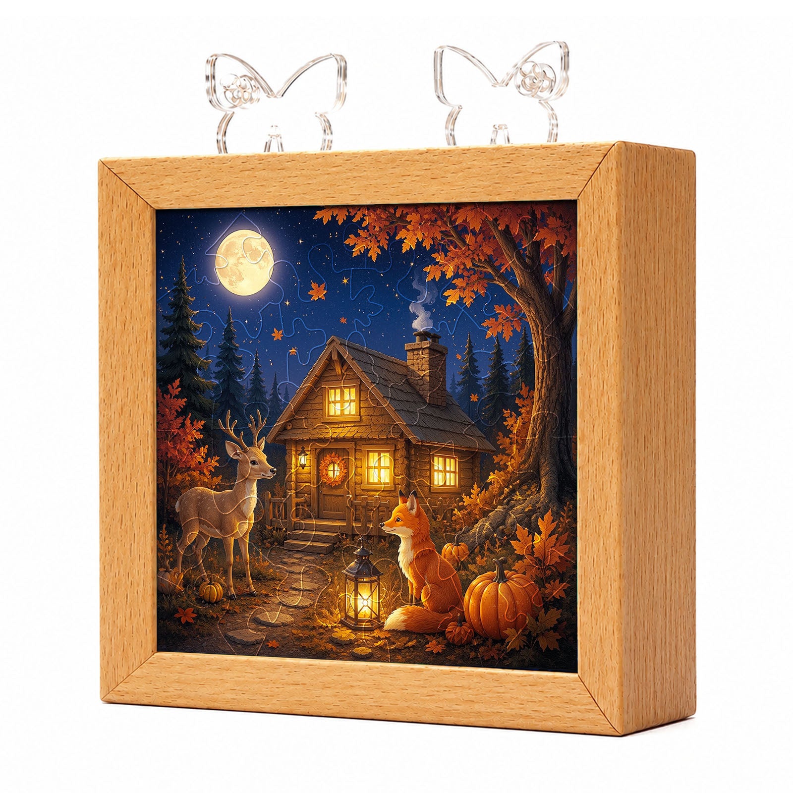 kaayee-night-light-thankful-forest-cabin-acryl-nachtlicht-holz image 1