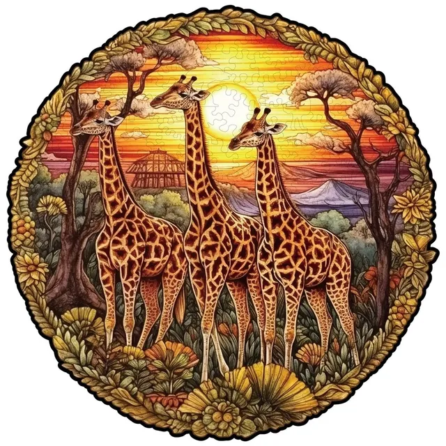 kaayee-giraffe-family-wooden-puzzle-holzpuzzle-medium-giraffe image 1