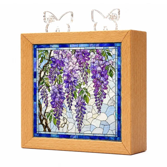 kaayee-wisteria-cascade-nachtlicht-holzrahmen-acryl-led image 1
