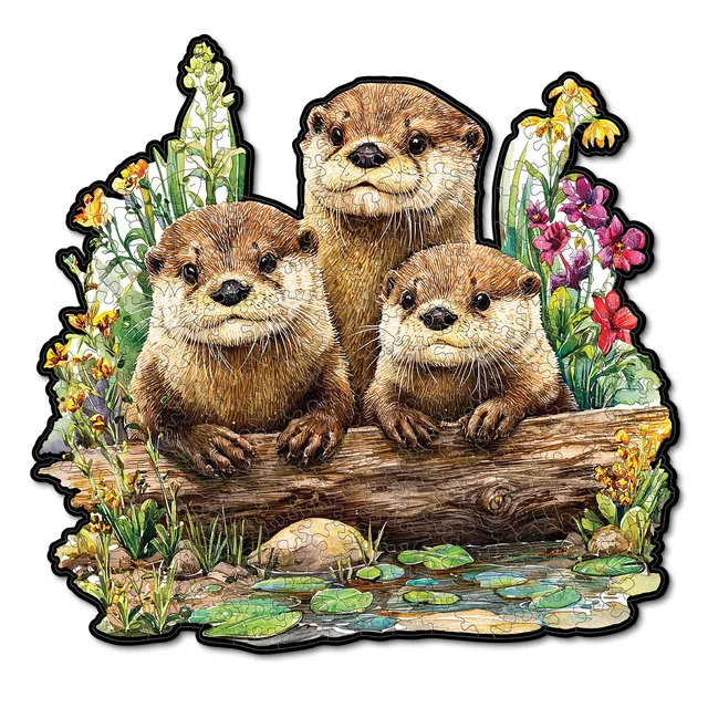 kaayee-wooden-puzzle-otter-friends-holzpuzzle-medium-otter image 1