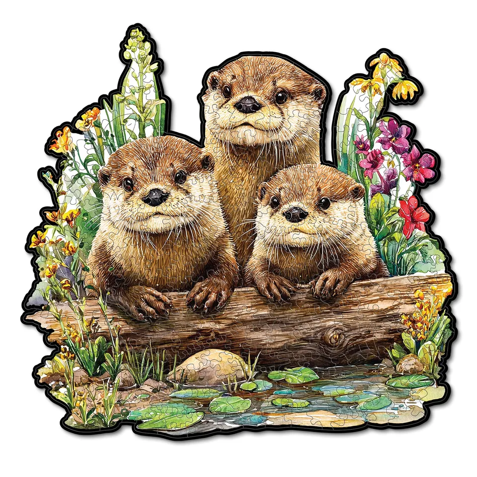 kaayee-wooden-puzzle-otter-friends-holzpuzzle-medium-otter image 1