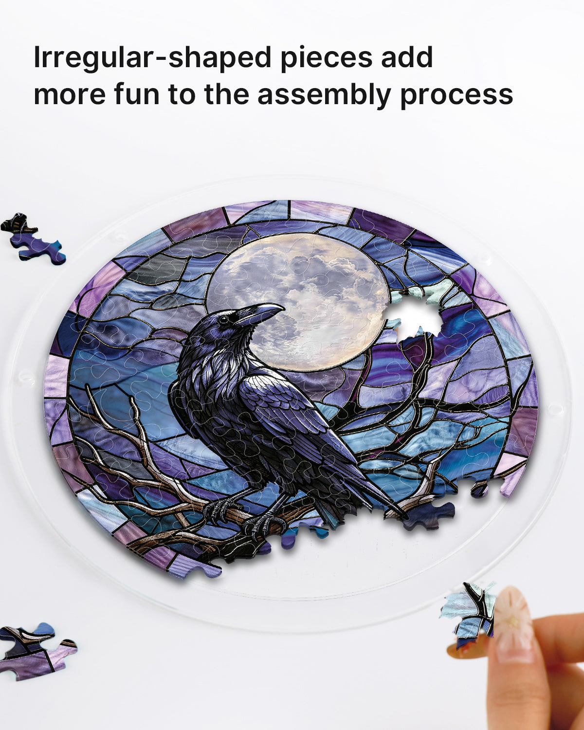 kaayee-suncatcher-puzzle-moonlit-raven-fensterbild-m image 2