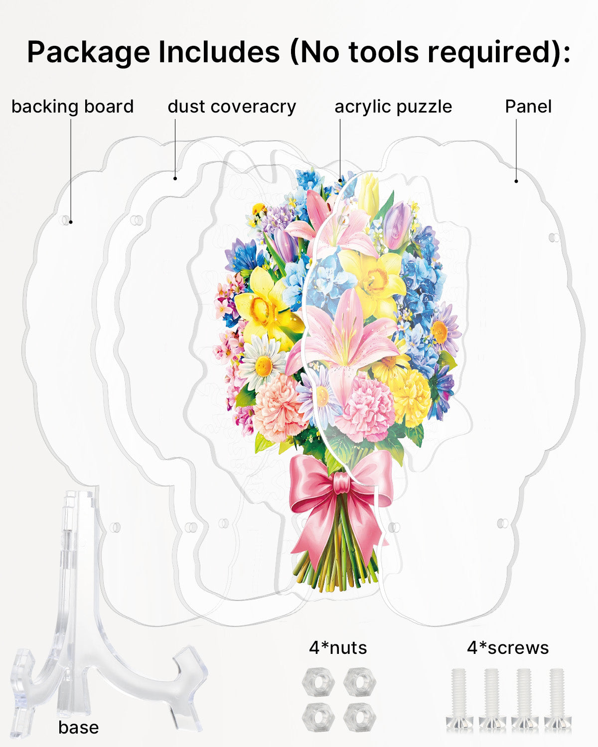 kaayee-pink-lily-daffodil-suncatcher-tischbild-blumen-acryl image 6