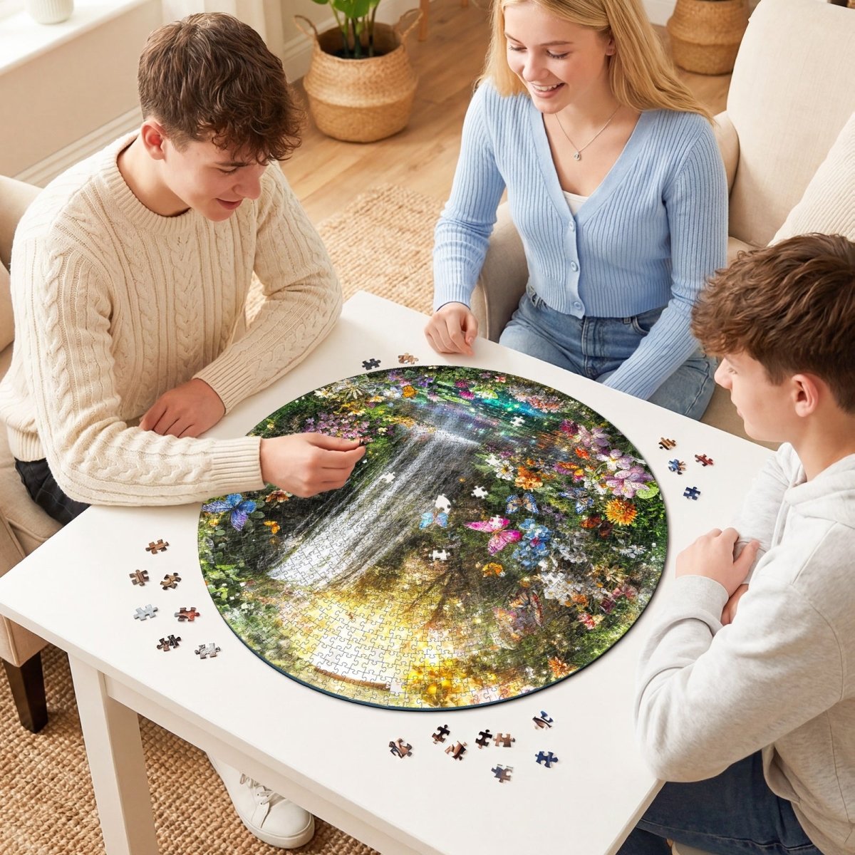 kaayee-cardboard-butterflies-waterfalls-puzzle-1000-rund image 4