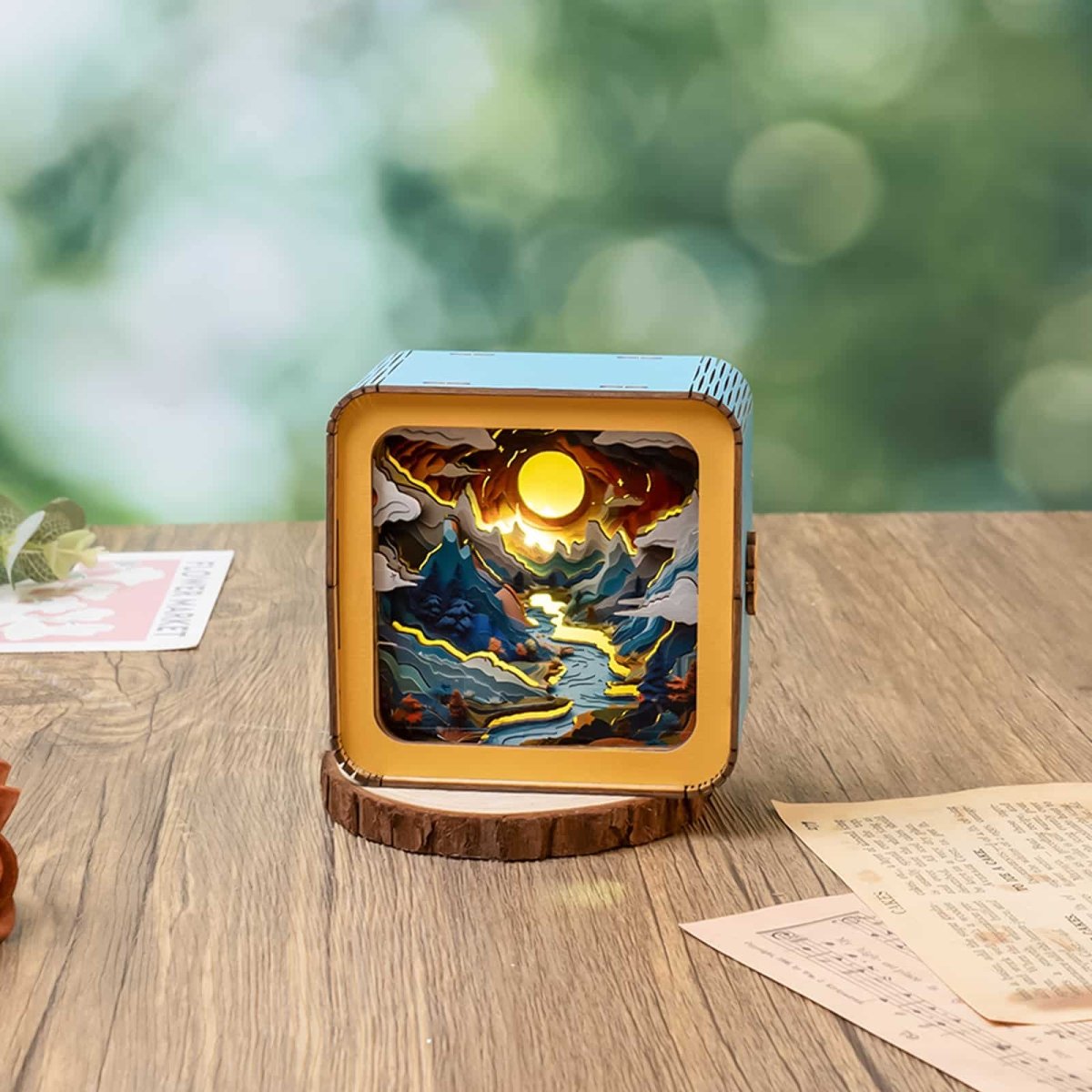 kaayee-moonlit-mountain-night-light-3d-holzbausatz-mond image 2