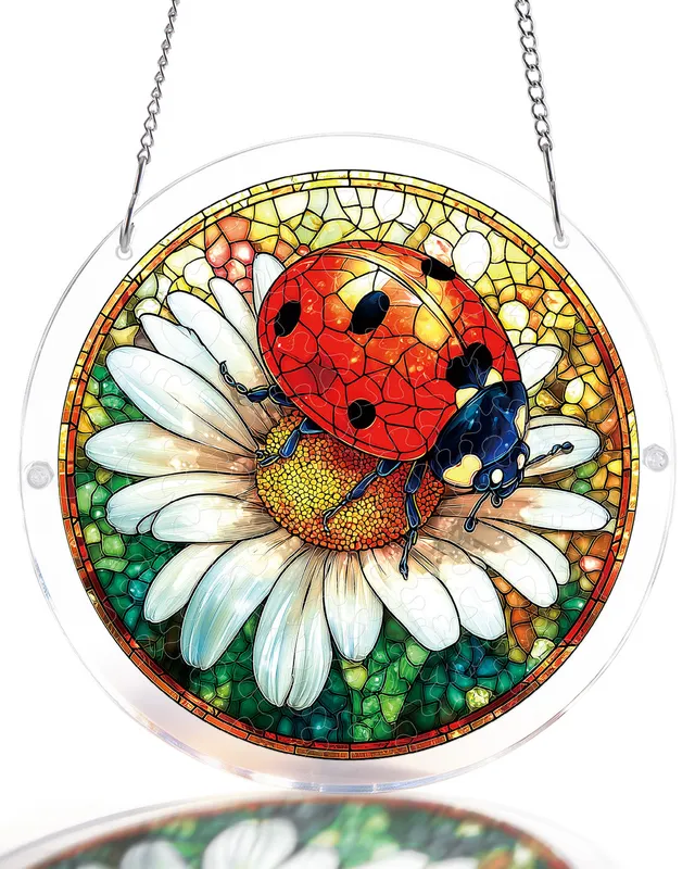 kaayee-ladybug-on-daisy-suncatcher-fensterbild-small-acryl image 1