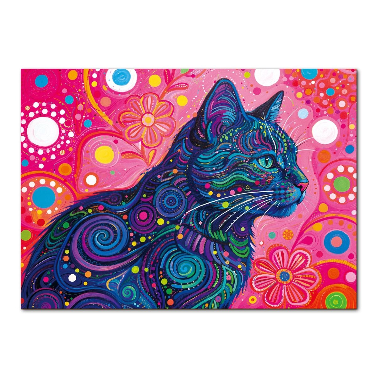 kaayee-cardboard-puzzle-psychedelic-cat-1000-teile image 1