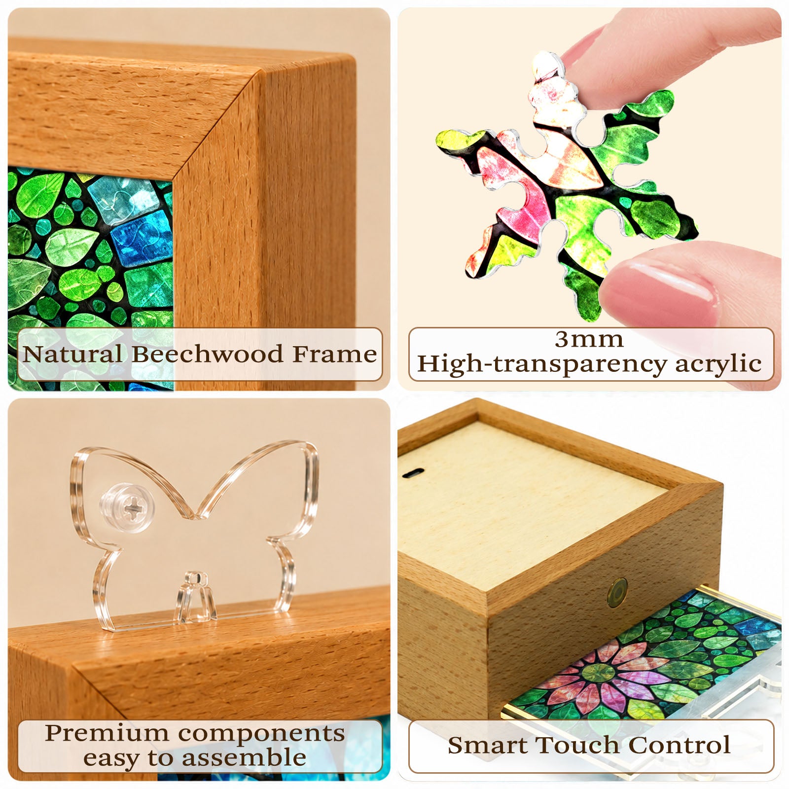 kaayee-night-light-verdant-bloom-acryl-puzzle-nachtlicht-holzrahmen image 7