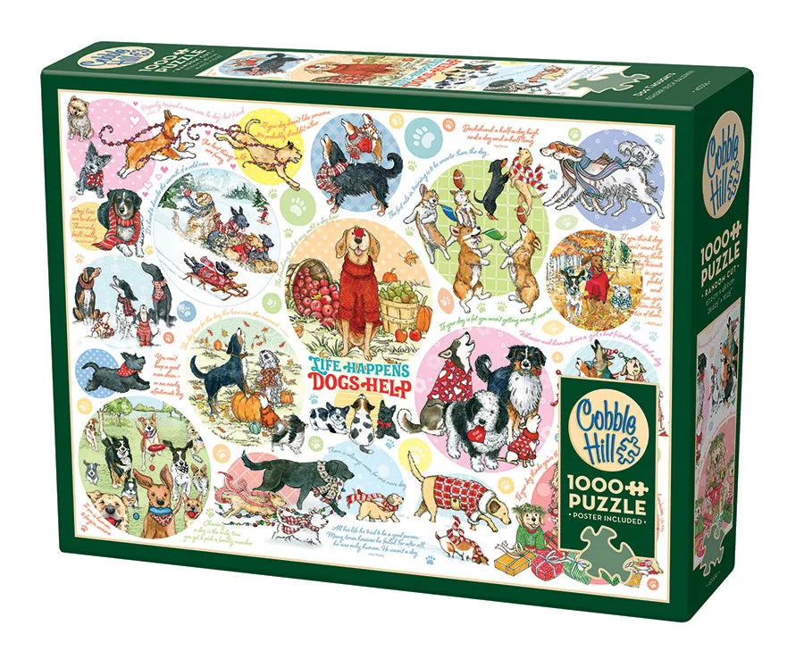 cobble-hill-1000-piece-dog-thoughts-puzzle-1000-teile-hunde image 1