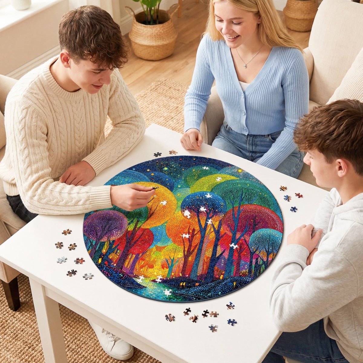 kaayee-cardboard-polka-dot-tree-puzzle-1000-teile-rund image 4