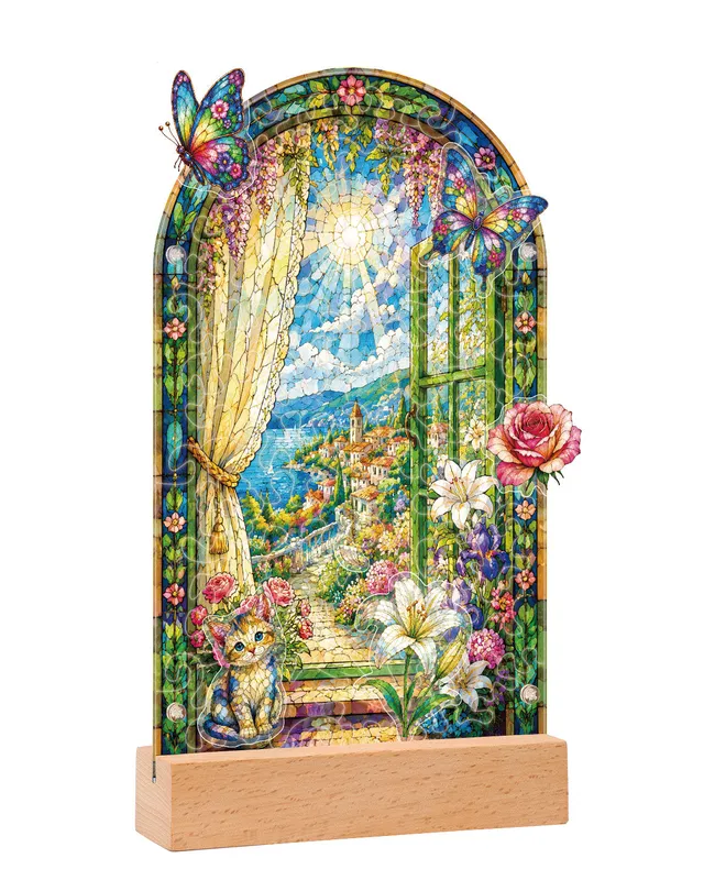 kaayee-night-light-enchanted-garden-bogenfenster-nachtlicht-acryl image 1
