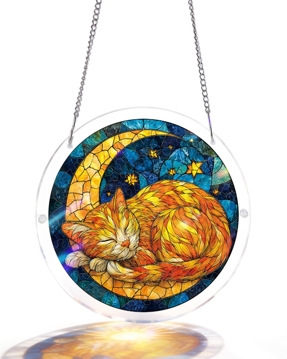 kaayee-suncatcher-starry-moon-cat-acrylpuzzle-medium-20-8-cm image 1