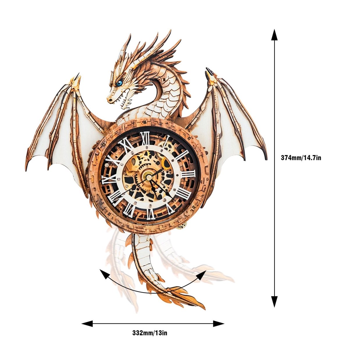 kaayee-clock-kit-dragon-holzuhr-3d-puzzle-r-mische-zahlen image 2