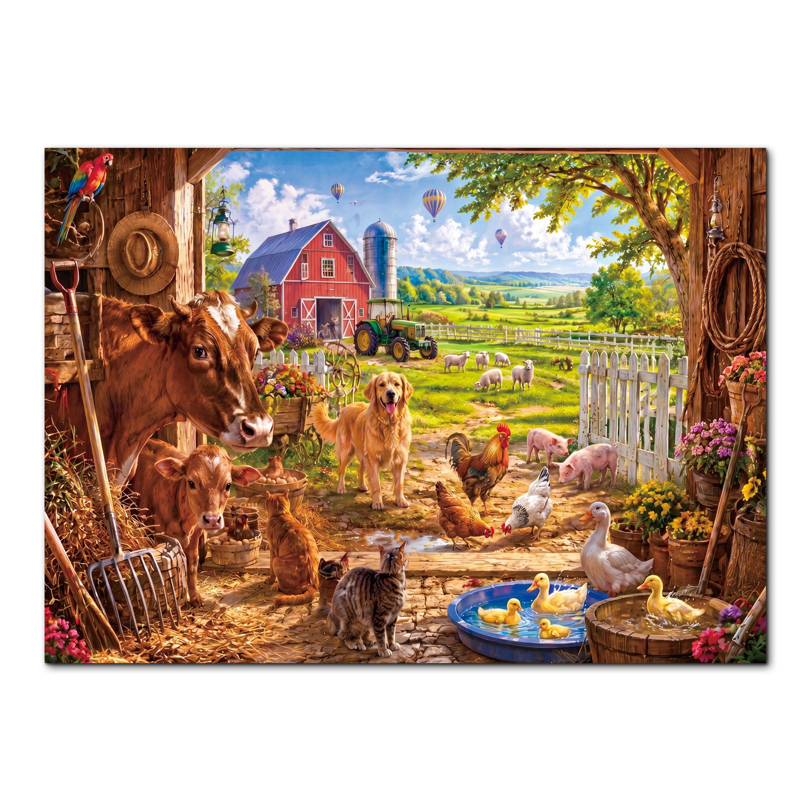 kaayee-sunny-farmyard-1000-teile-puzzle-eco-white-board-bauernhof image 1