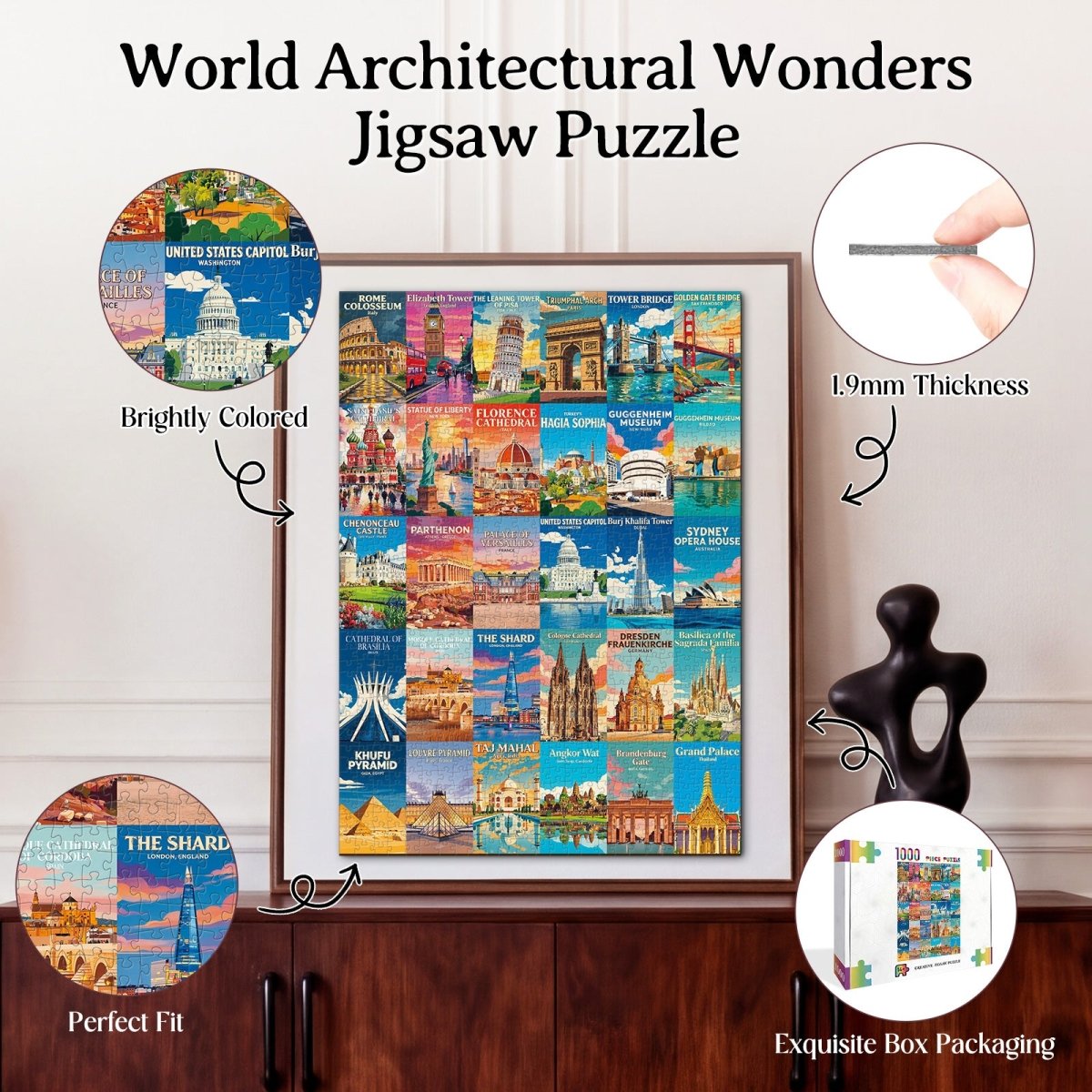 kaayee-cardboard-puzzle-world-architectural-wonders-1000-teile image 3