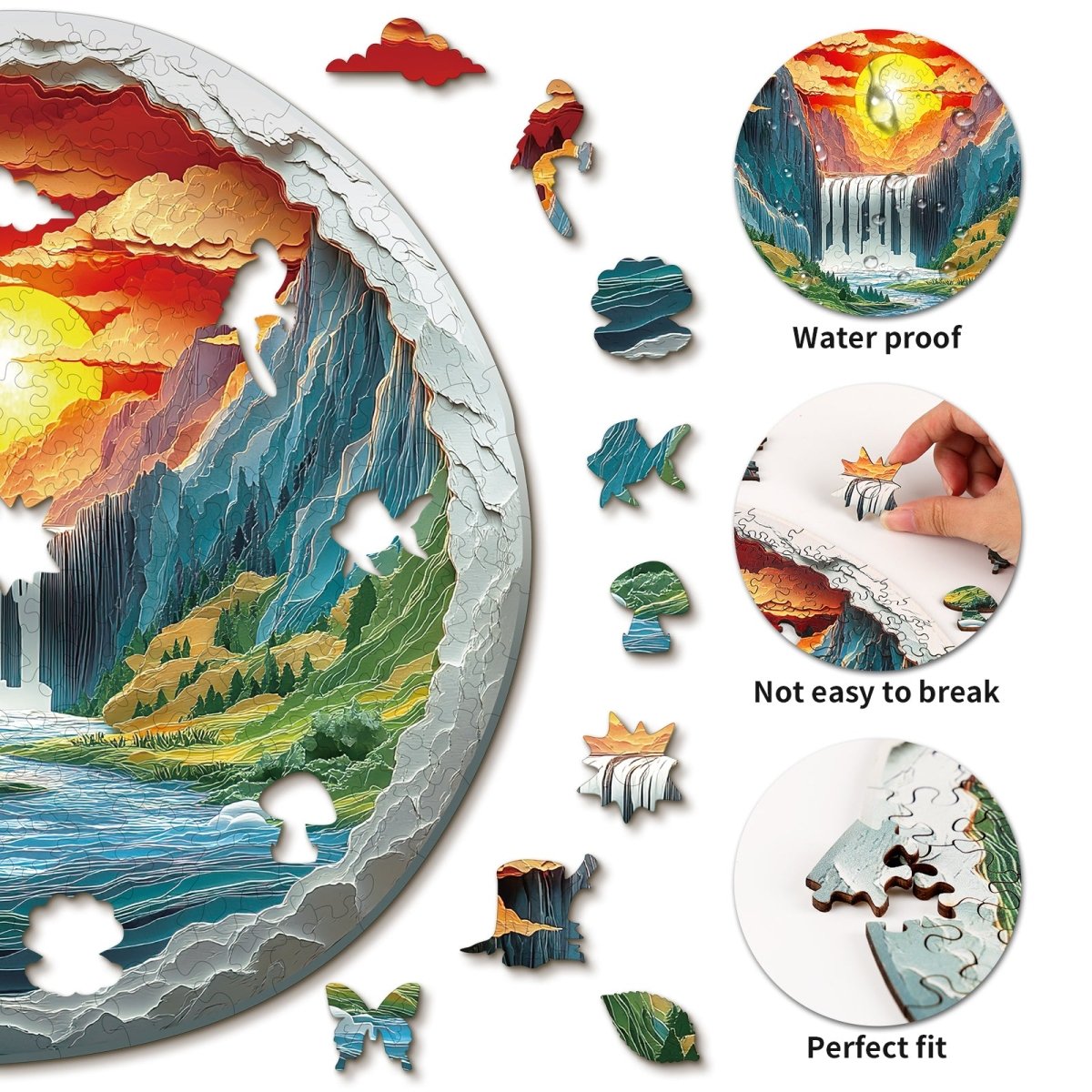 kaayee-wooden-puzzle-canyon-wasserfall-medium-holzpuzzle image 2