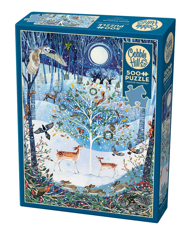 cobble-hill-500-piece-winter-woodland-puzzle-500-teile-wald image 1
