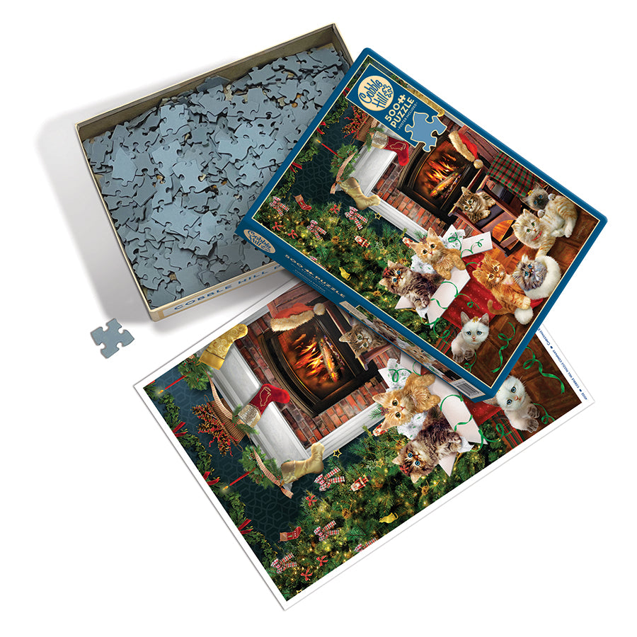 cobble-hill-500-piece-christmas-kittens-puzzle-500-teile-katzen image 3