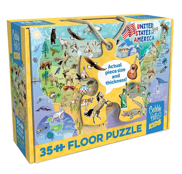 cobble-hill-floor-puzzles-map-of-the-usa-bodenpuzzle-35-teile-karte image 1