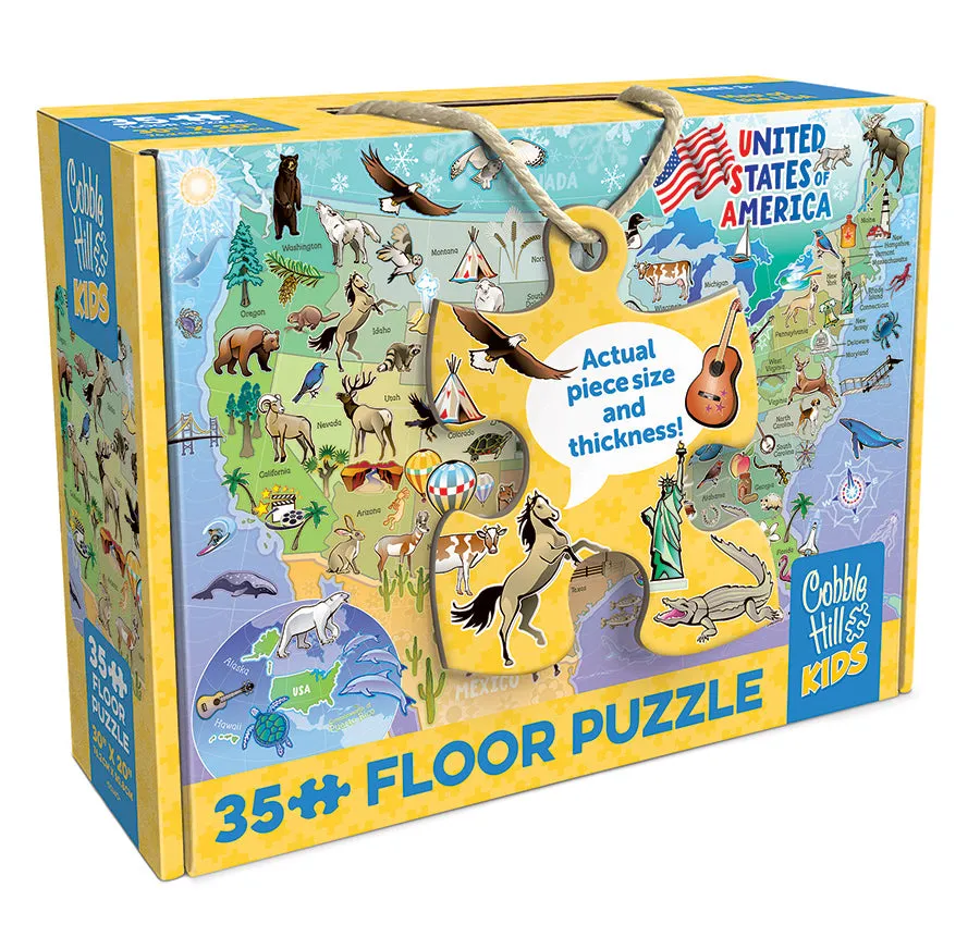 cobble-hill-floor-puzzles-map-of-the-usa-bodenpuzzle-35-teile-karte image 1