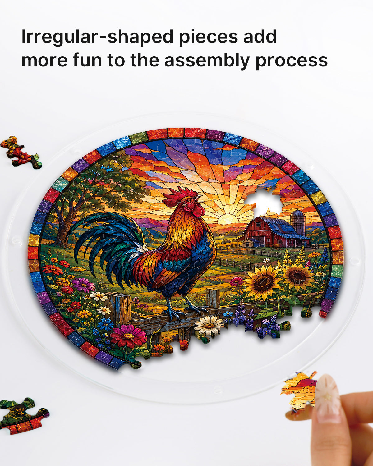 kaayee-suncatcher-sunrise-rooster-fensterbild-small-hahn image 2