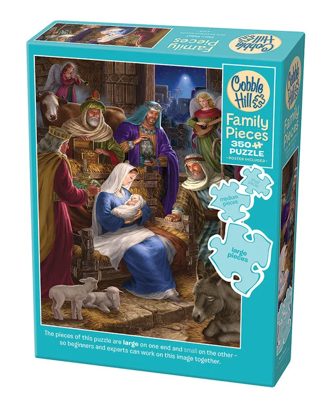cobble-hill-family-pieces-350-holy-night-puzzle-350-teile-krippe image 1