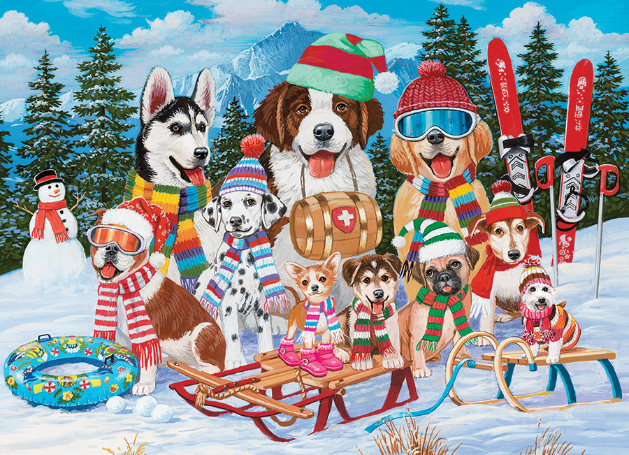cobble-hill-snow-day-puzzle-500-teile-winter-hunde image 2