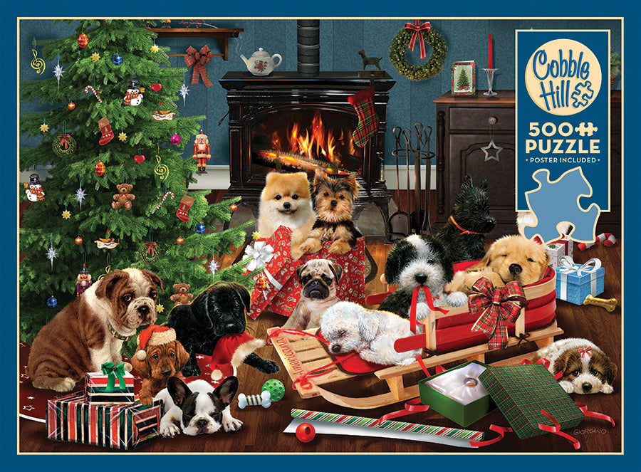 cobble-hill-500-teile-christmas-puppies-puzzle-hunde-weihnachten image 3