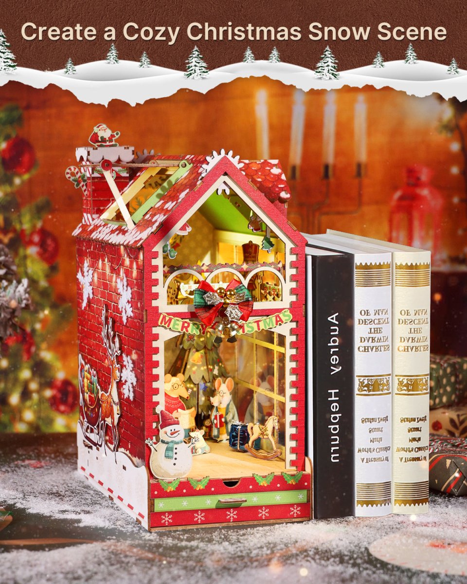 kaayee-book-nook-kit-weihnachten-3d-holz-puzzle-maus image 7