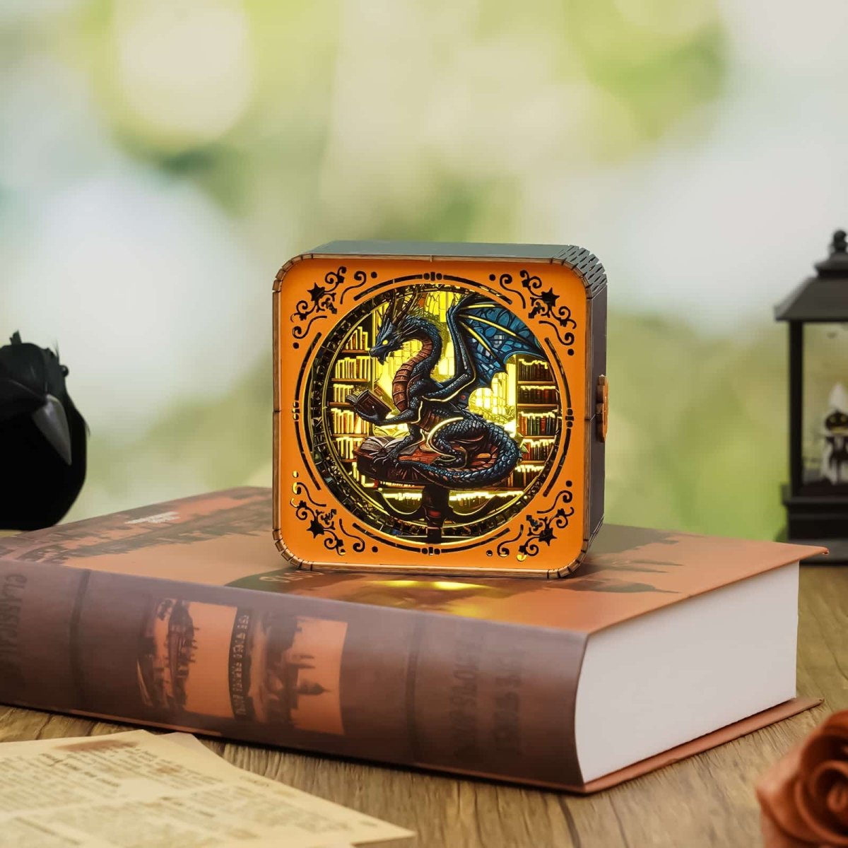 kaayee-night-light-library-dragon-3d-holzpuzzle-nachtlicht-only image 6
