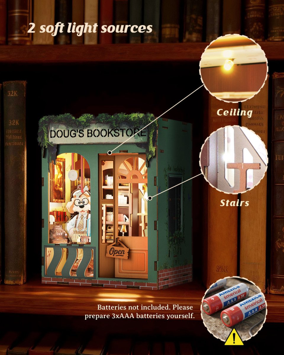 kaayee-book-nook-kit-doug-s-bookstore-buchladen-miniatur image 4